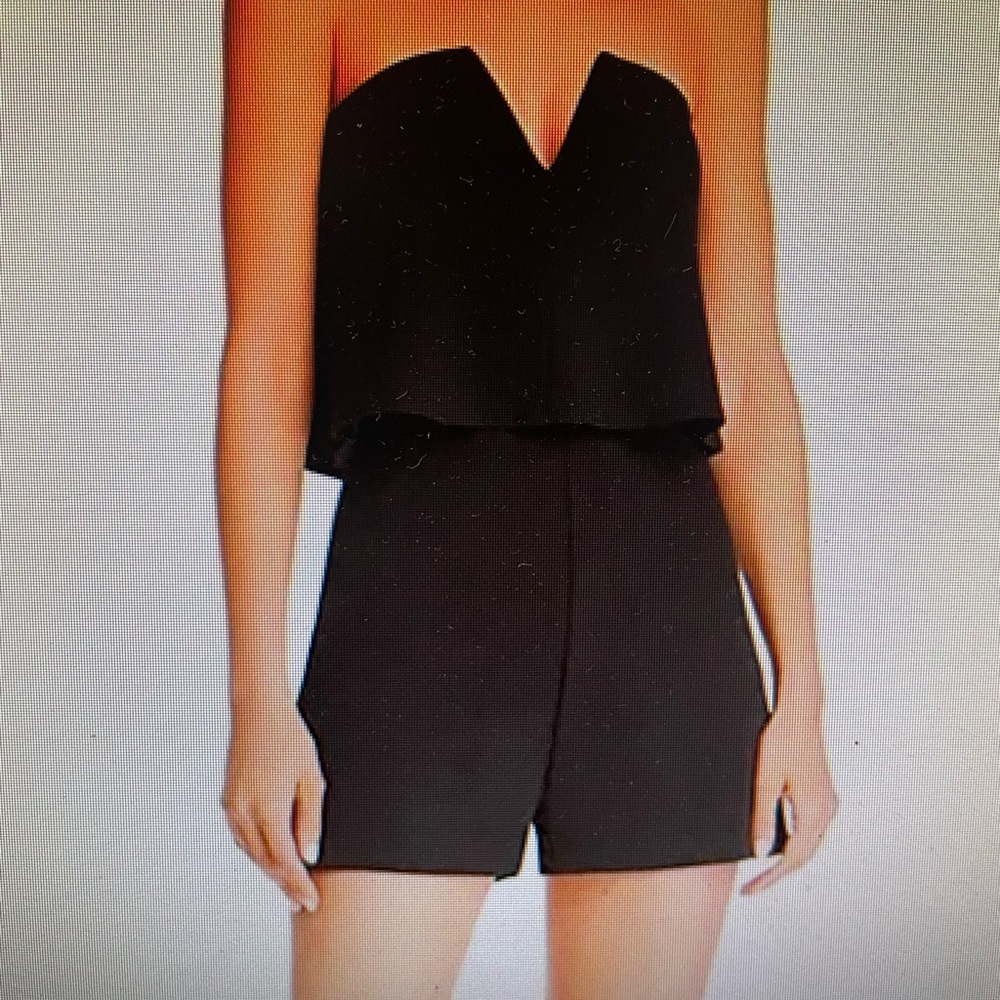 Black Strapless Romper